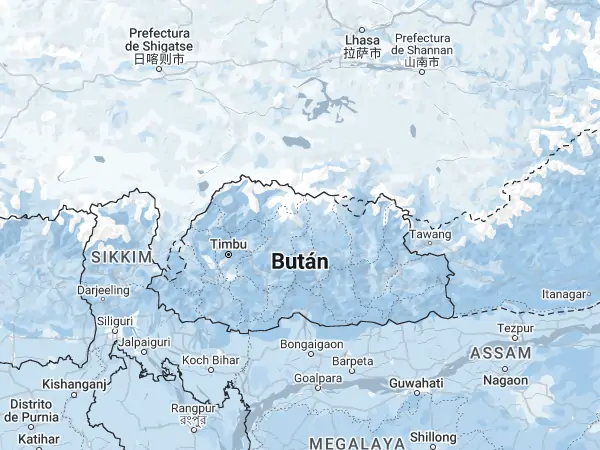 Mapa: Bután