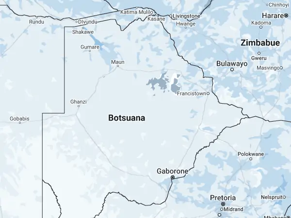 Mapa: Botsuana Mapa: Botsuana