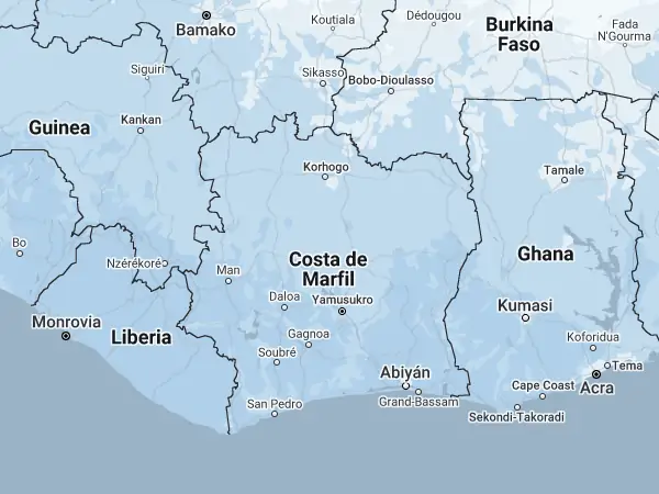 Mapa: Costa de Marfil