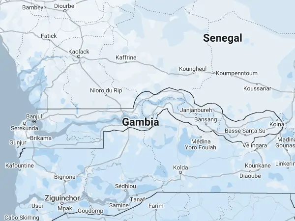 Mapa: Gambia Mapa: Gambia