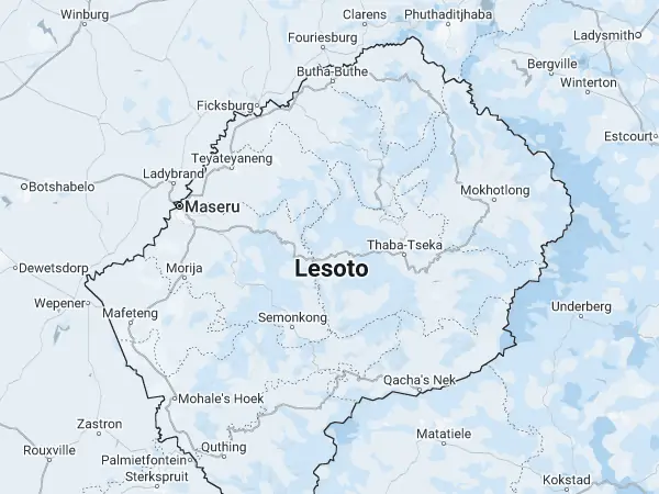 Mapa: Lesoto Mapa: Lesoto