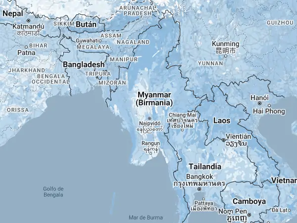 Mapa: Myanmar