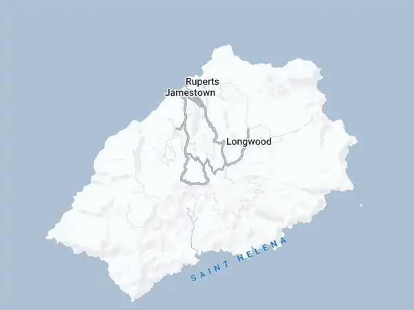 Mapa: Santa Elena, Ascensión y Tristán de Acuña
