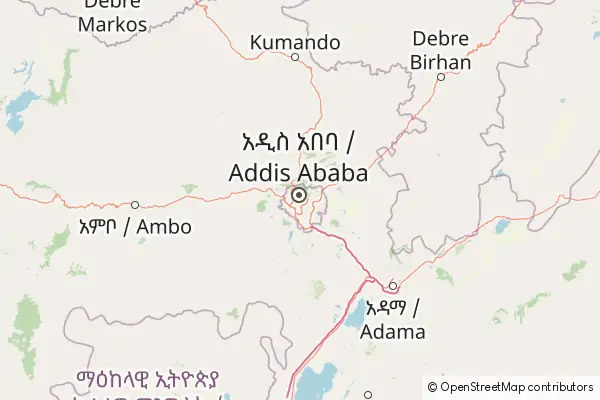 Mapa Adís Abeba