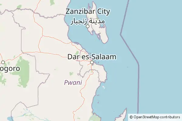 Mapa Dar es-Salam
